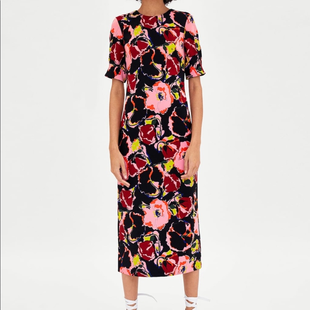 NWT Zara floral midi dress